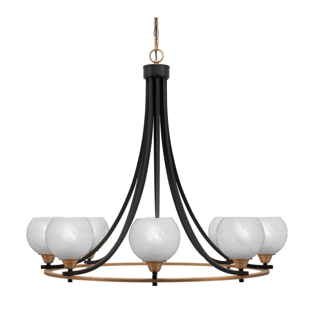 Toltec Paramount 3408-mbbr-4101 Chandelier Light - Matte Black & Brass