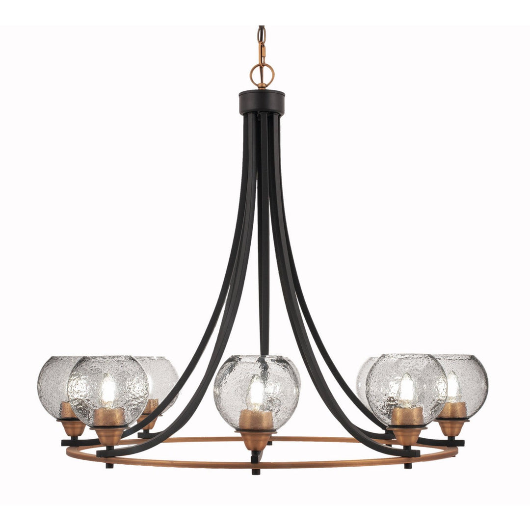 Toltec Paramount 3408-mbbr-4102 Chandelier Light - Matte Black & Brass