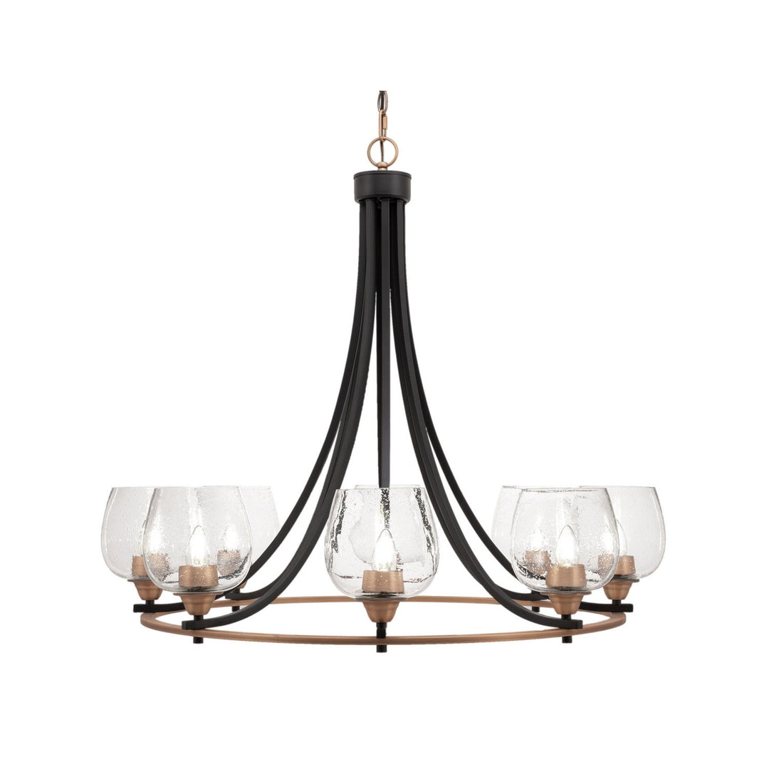 Toltec Paramount 3408-mbbr-4810 Chandelier Light - Matte Black & Brass