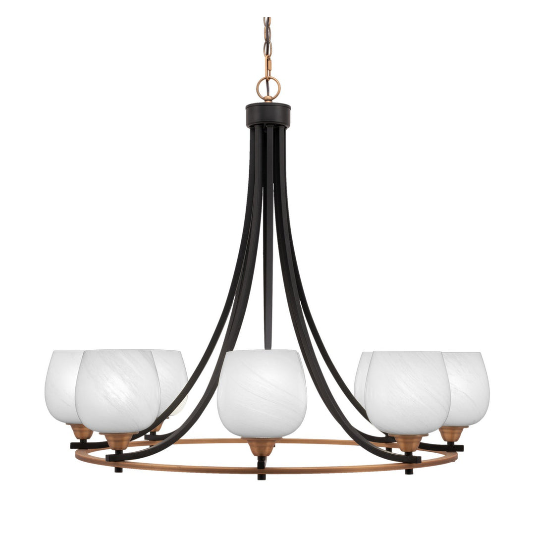 Toltec Paramount 3408-mbbr-4811 Chandelier Light - Matte Black & Brass