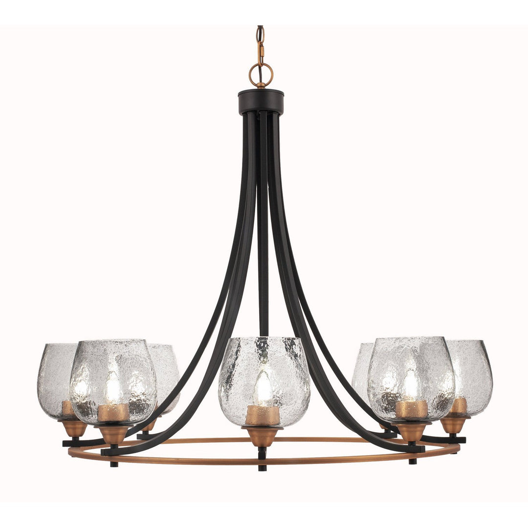 Toltec Paramount 3408-mbbr-4812 Chandelier Light - Matte Black & Brass
