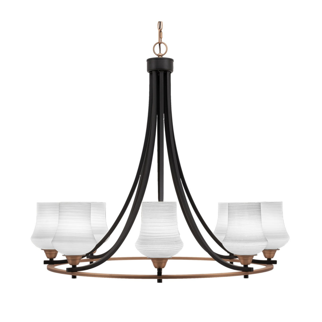 Toltec Paramount 3408-mbbr-681 Chandelier Light - Matte Black & Brass
