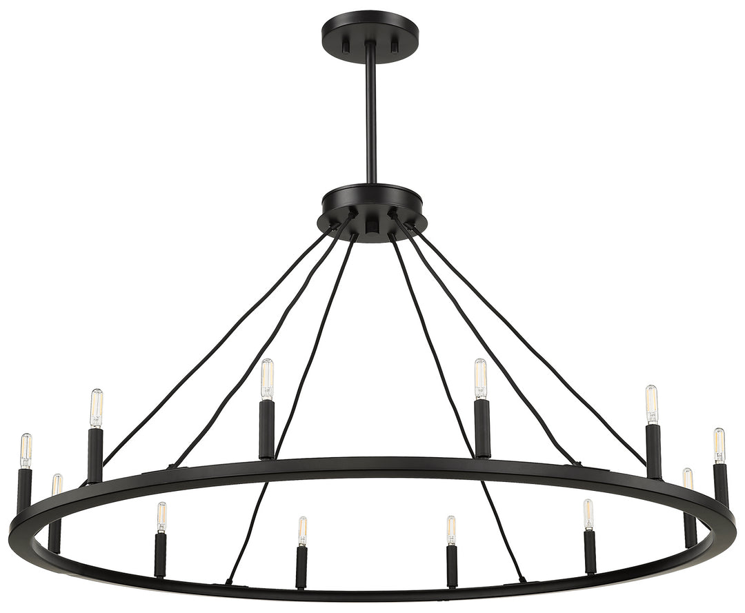 HOMEnhancements BAR BAR-CH12-48-MB(E12) Chandelier Light - Matte Black