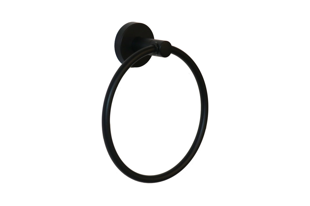 Homenhancements BH-20202-MB Round Bath Hardware Towel Ring Plumbing Black