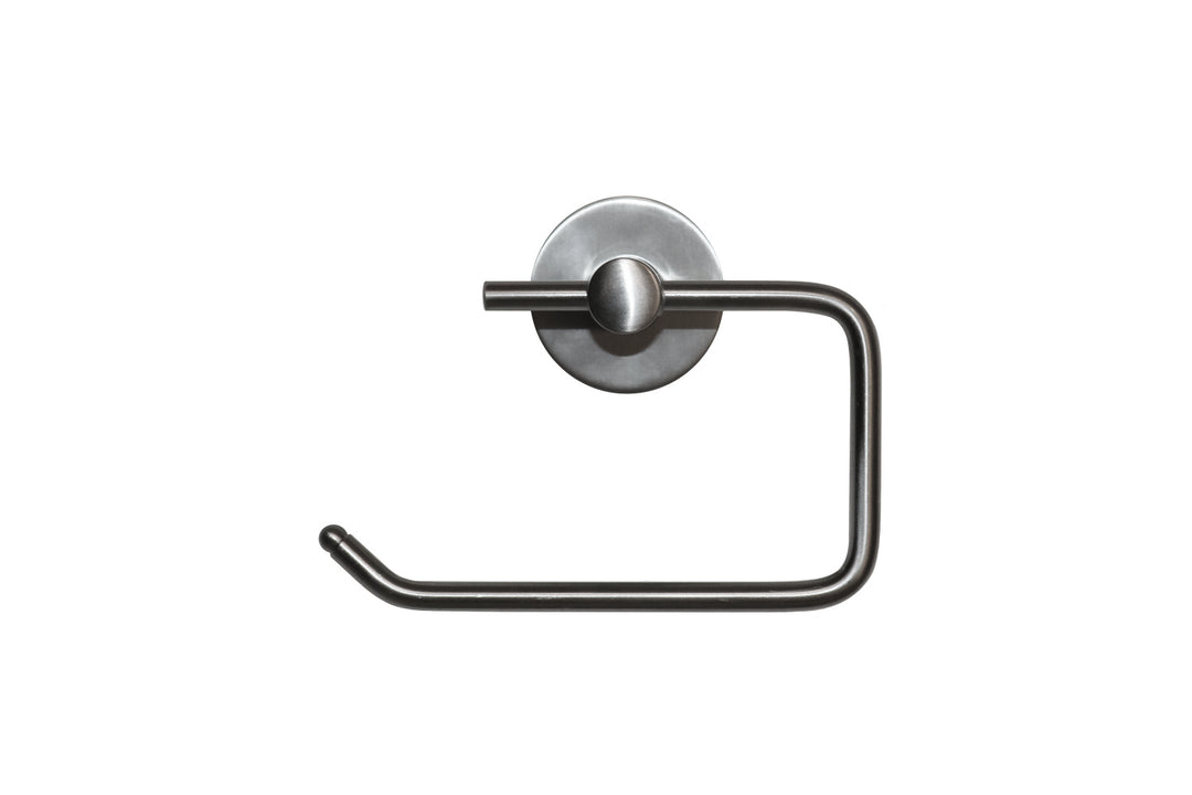 Homenhancements BH-20211-SN Round Bath Hardware Paper Holder Plumbing Pewter, Nickel, Silver