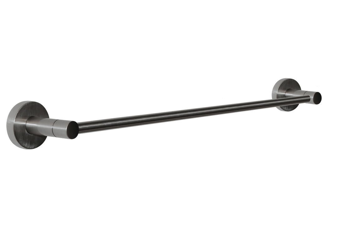 Homenhancements BH-20217-SN Round Bath Hardware Towel Bar Plumbing Pewter, Nickel, Silver