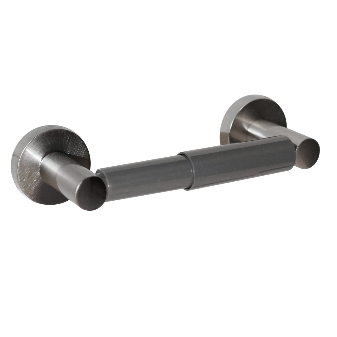 Homenhancements BH-20223-SN Round Bath Hardware Paper Holder Plumbing Pewter, Nickel, Silver