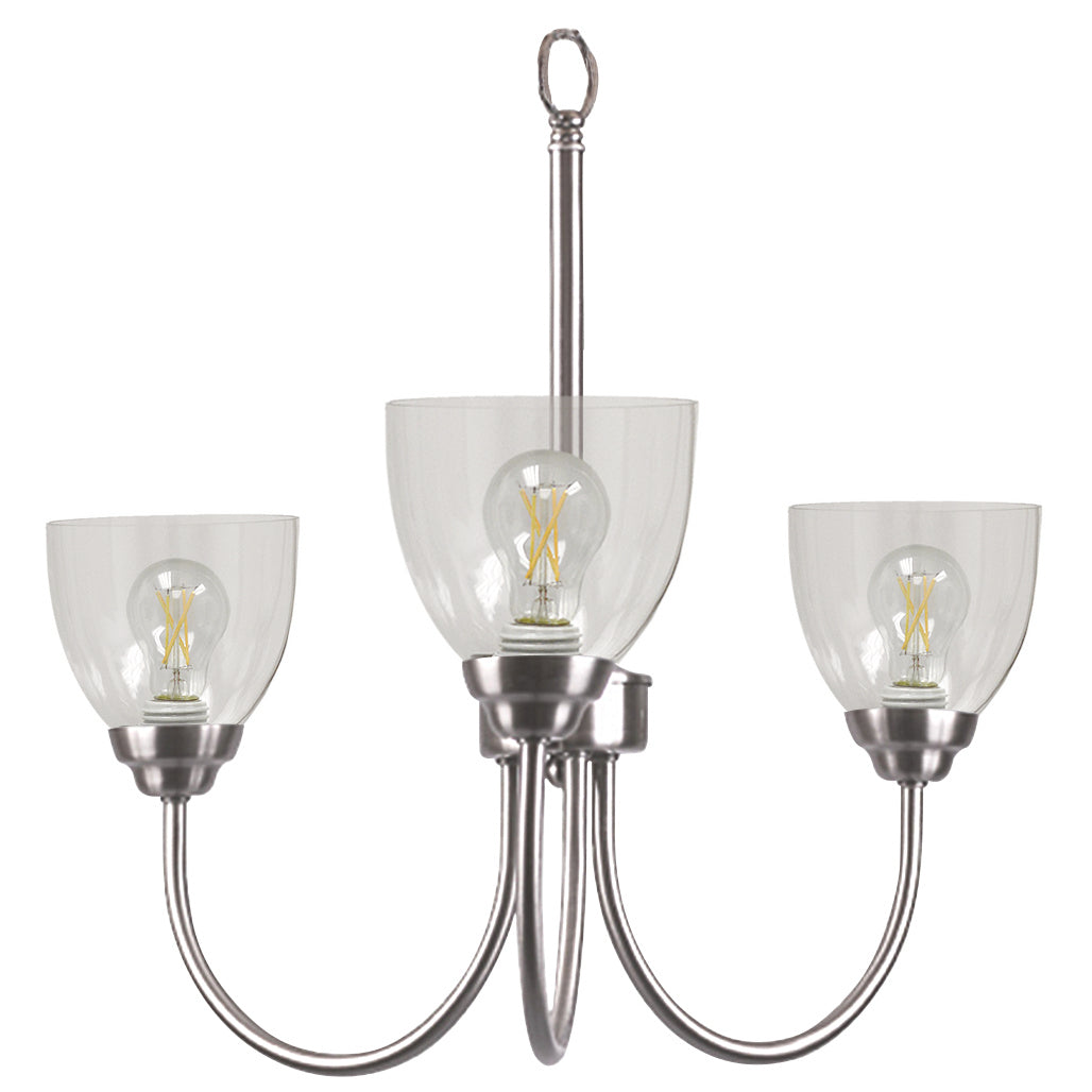 HOMEnhancements Laredo LE-CH3CLR-NK Chandelier Light - Brushed Nickel