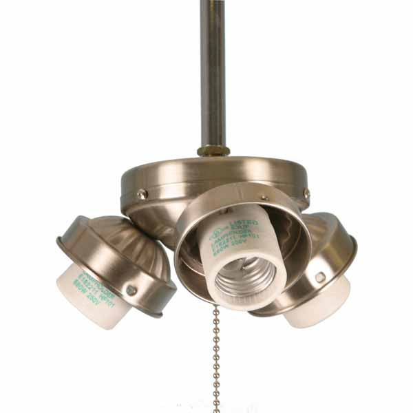 Homenhancements LP-30-NK(E27) Light Kits Three Light Fanl Light Kit Ceiling Fan Pewter, Nickel, Silver