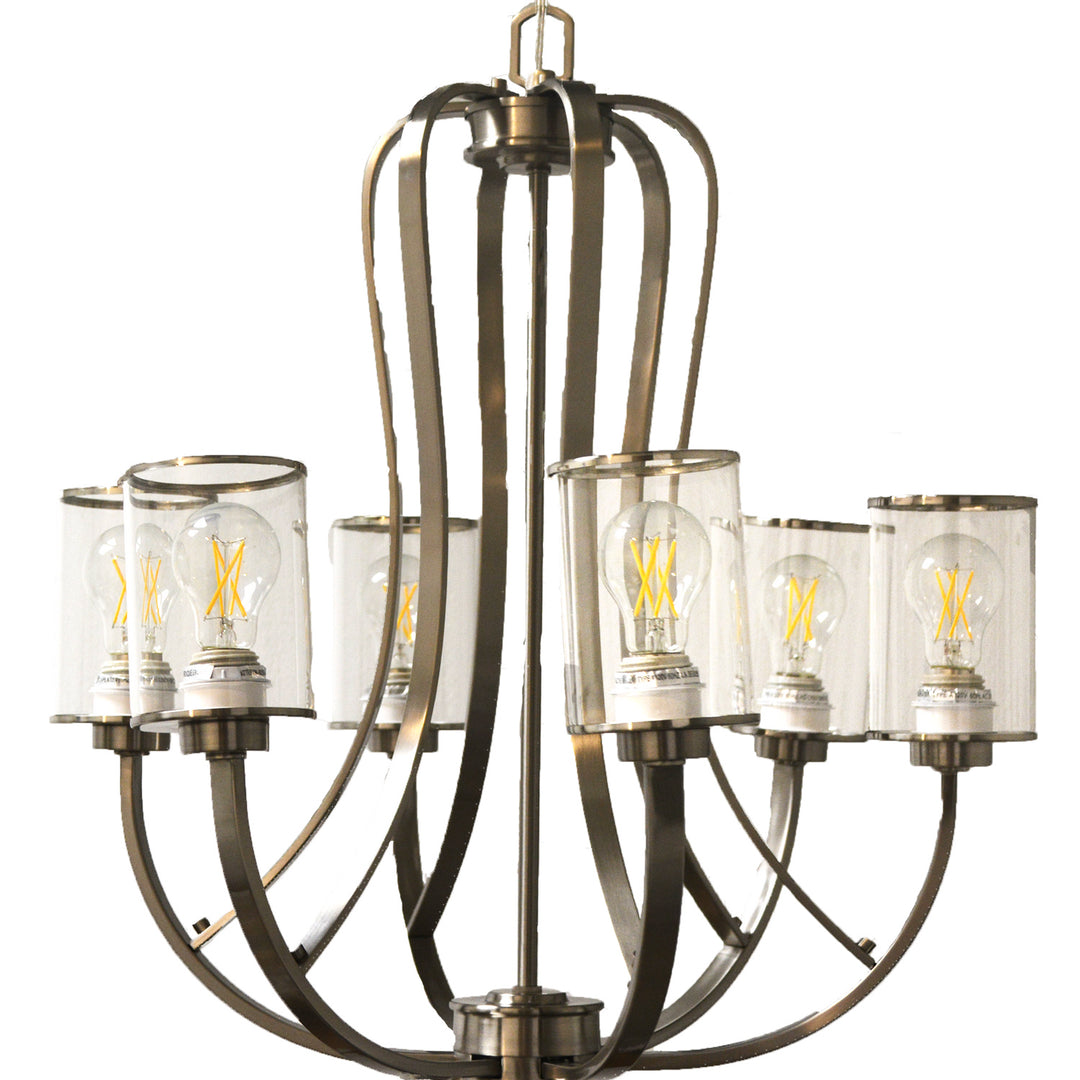 HOMEnhancements Lexington LX-CH6(CLR)-NK Chandelier Light - Brushed Nickel