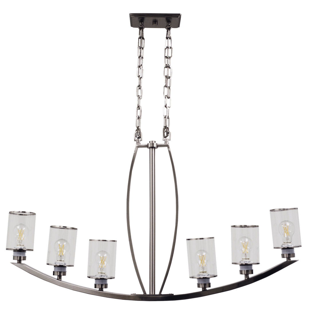 HOMEnhancements Lexington LX-IL6(CLR)-NK Pendant Light - Brushed Nickel