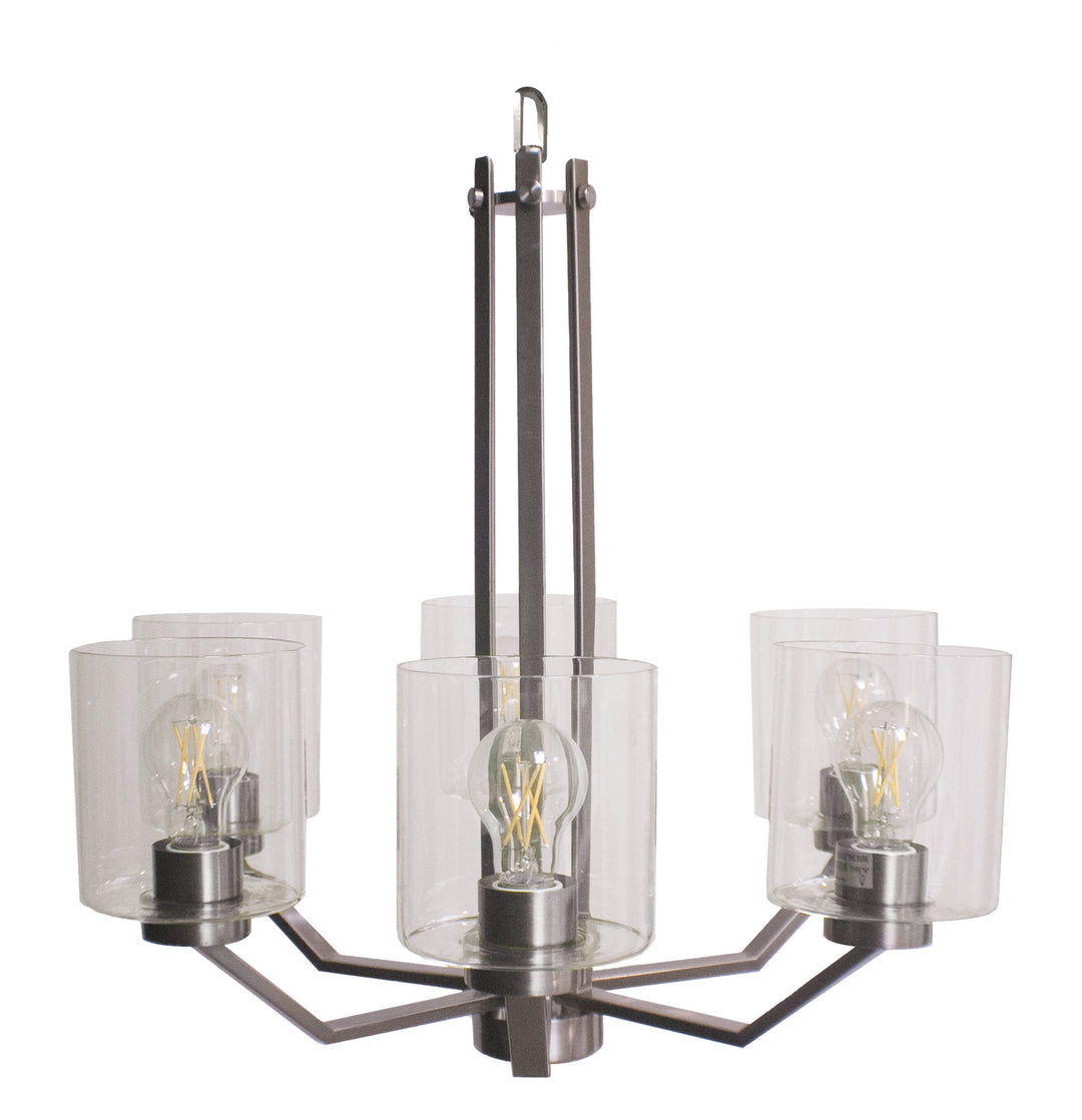 HOMEnhancements Paris PRS-CH6(CLR)-NK Chandelier Light - Brushed Nickel