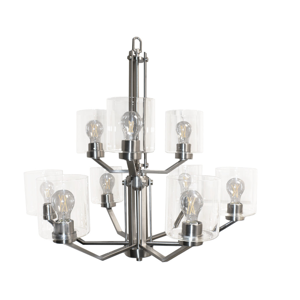 HOMEnhancements Paris PRS-CH9(CLR)-NK Chandelier Light - Brushed Nickel