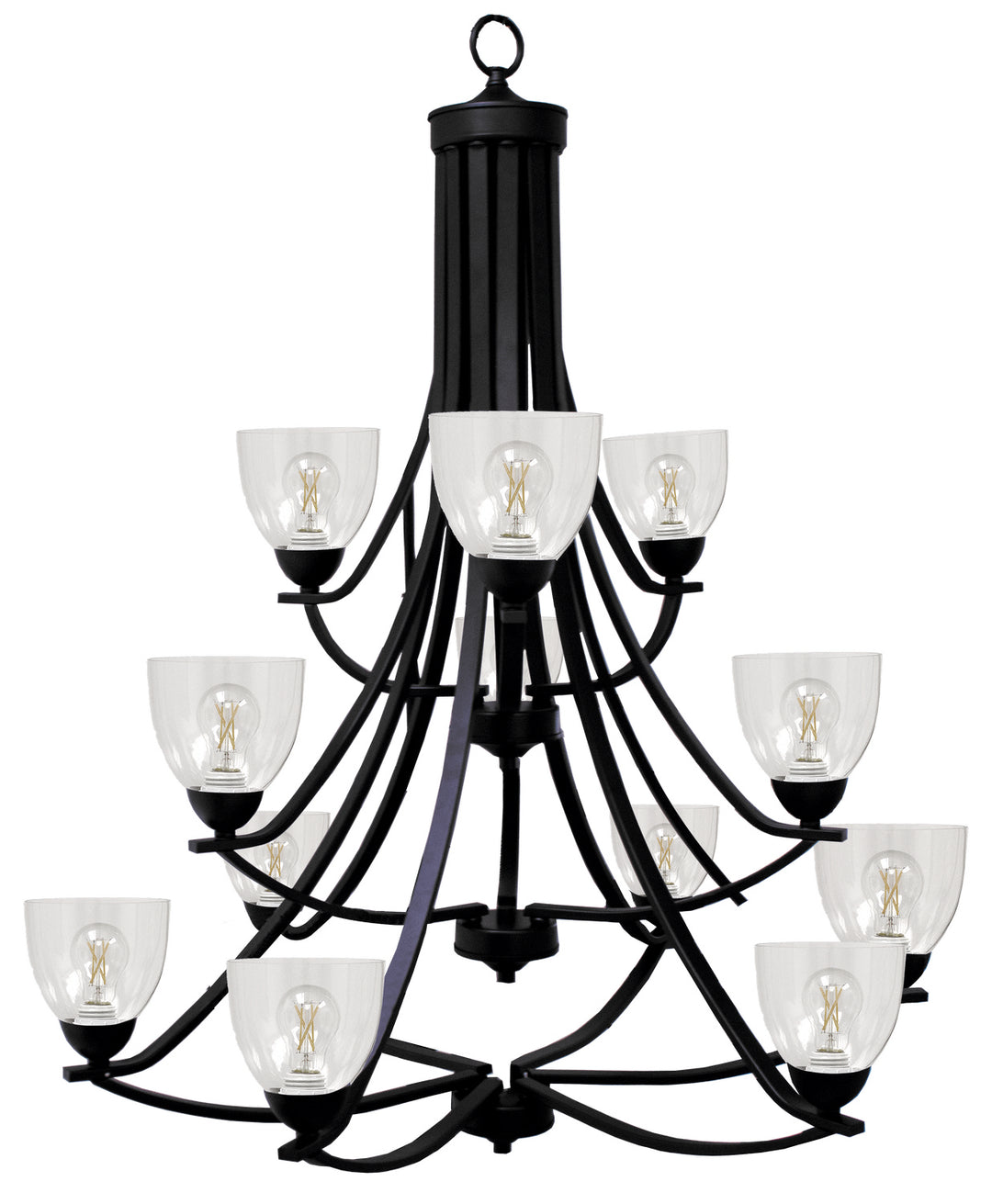 HOMEnhancements Victoria VIC-CH12(CLR)-MB Chandelier Light - Matte Black