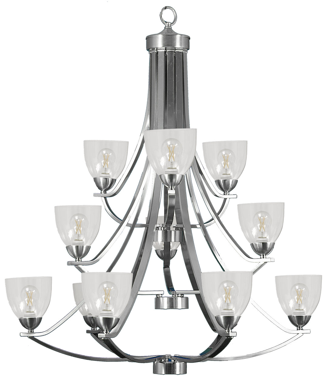 HOMEnhancements Victoria VIC-CH12(CLR)-NK Chandelier Light - Brushed Nickel