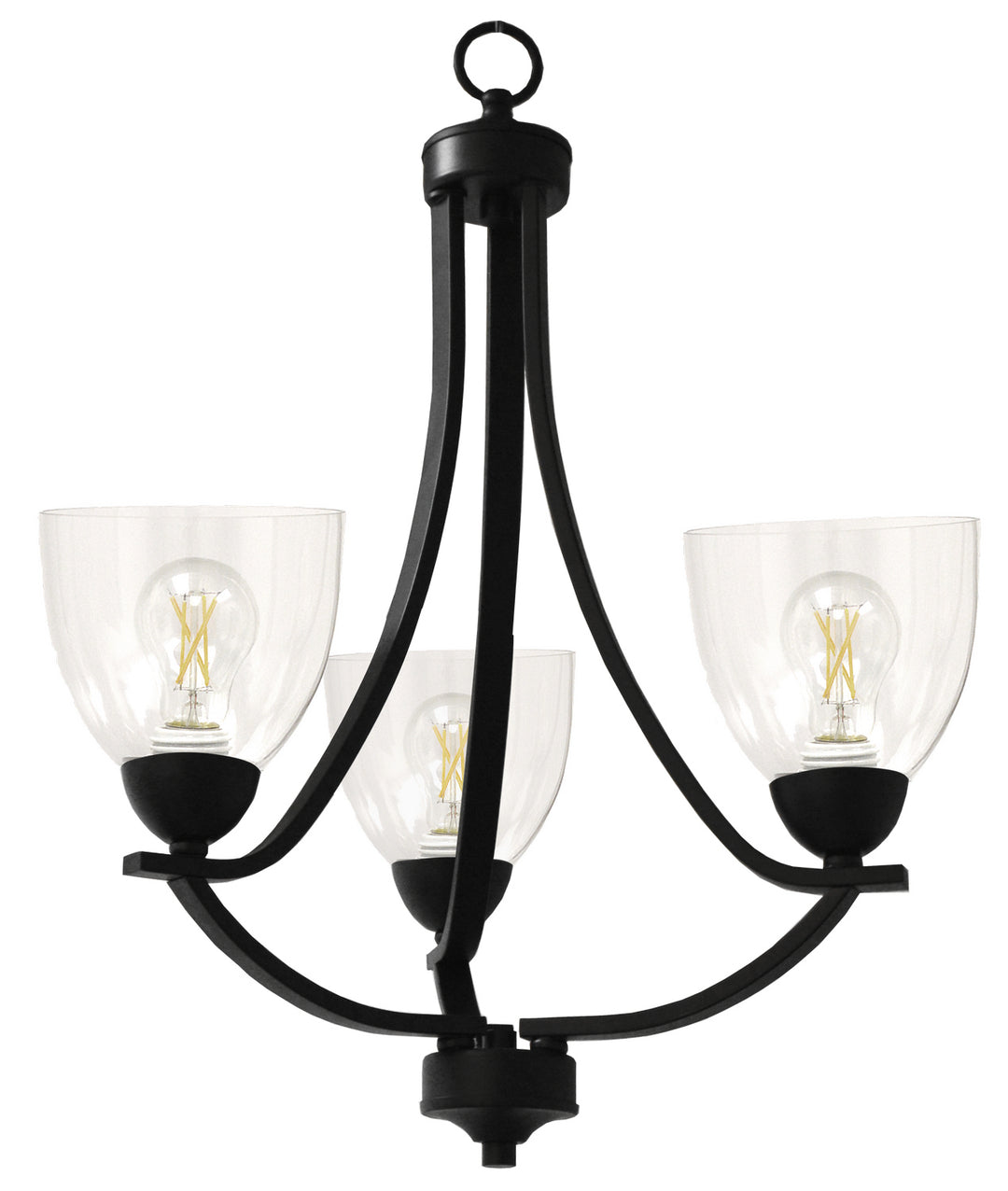 HOMEnhancements Victoria VIC-CH3(CLR)-MB Chandelier Light - Matte Black