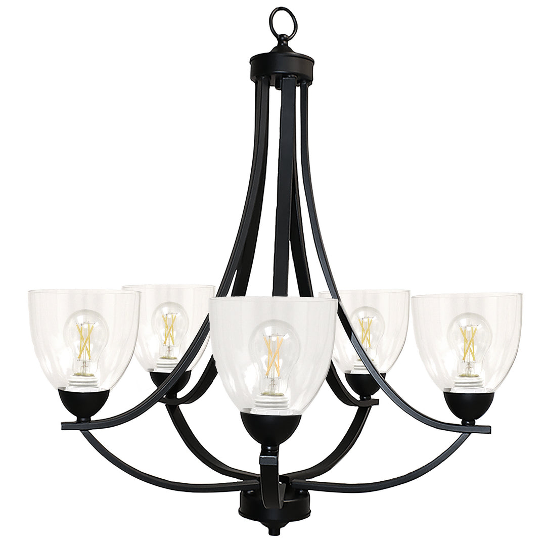 HOMEnhancements Victoria VIC-CH5(CLR)-MB Chandelier Light - Matte Black