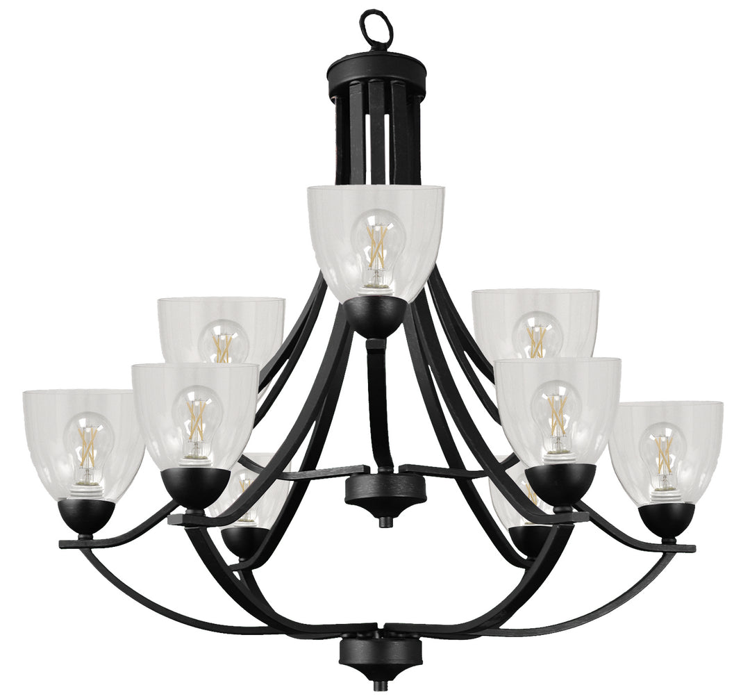 HOMEnhancements Victoria VIC-CH9(CLR)-MB Chandelier Light - Matte Black