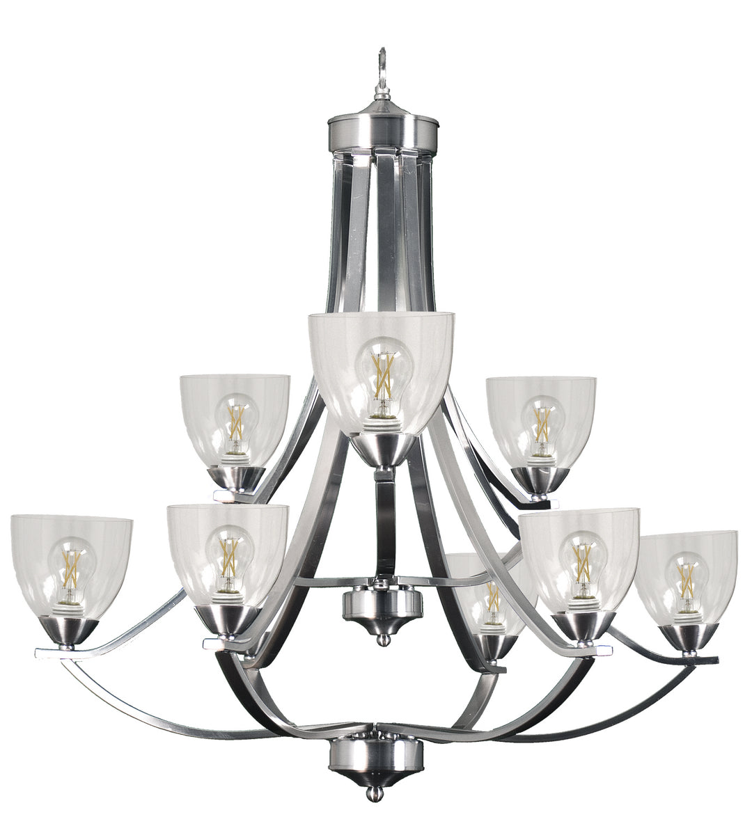 HOMEnhancements Victoria VIC-CH9(CLR)-NK Chandelier Light - Brushed Nickel