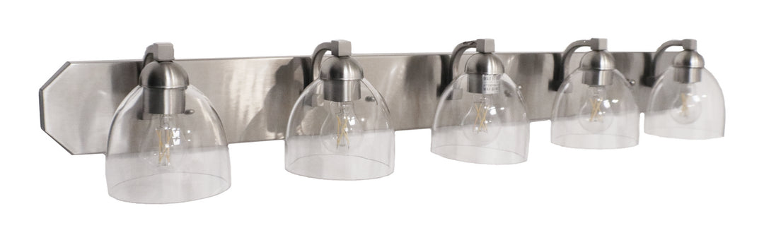 HOMEnhancements Special Order VS154-5-NK(GC-725-CLR) Bath Vanity Light - Brushed Nickel