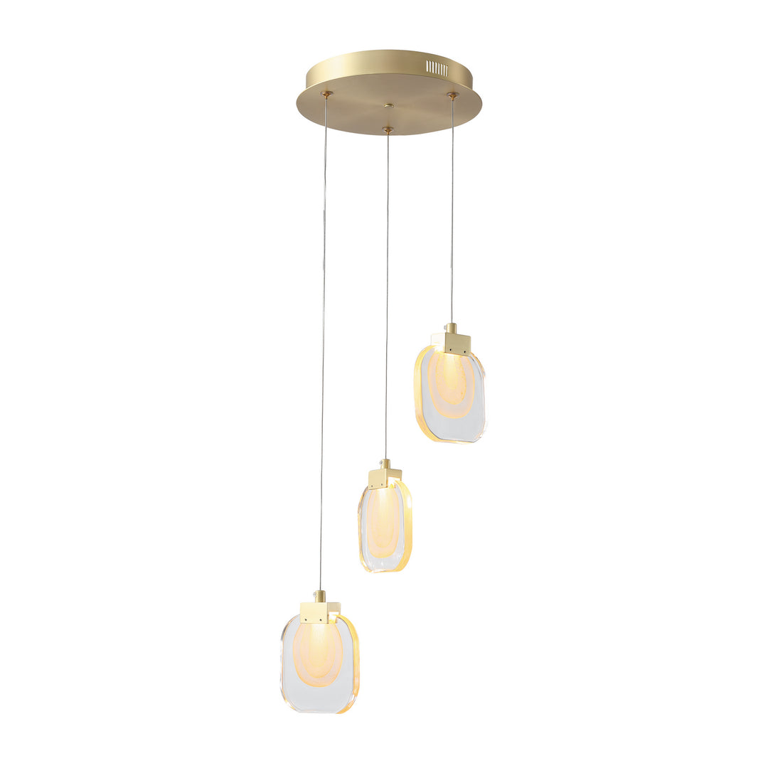 Kanova & Co. Palazzo KCH0120R-3NB Pendant Light - Louise Brass