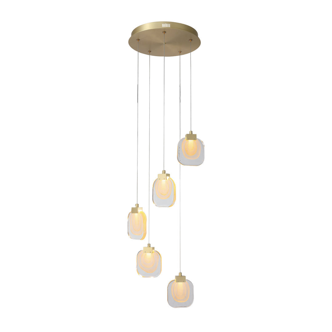 Kanova & Co. Palazzo KCH0120R-5NB Pendant Light - Louise Brass