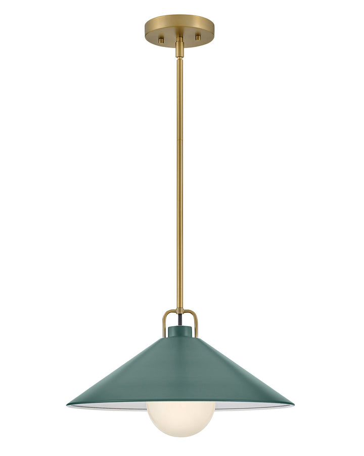 Lark Milo 84437LCB-SG Pendant Light - Lacquered Brass with Sage Green