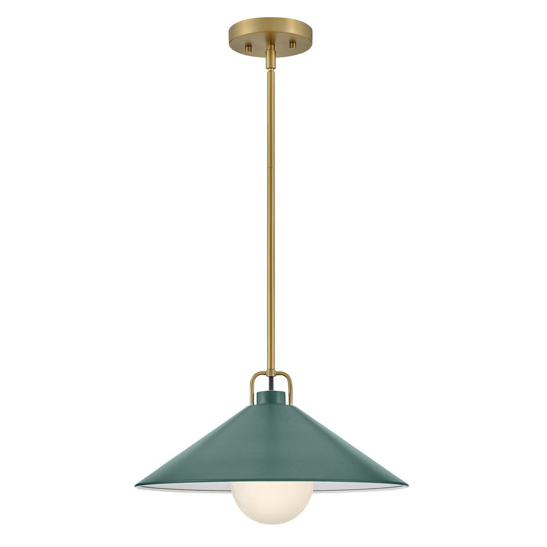 Lark Milo 84437LCB-SG Pendant Light - Lacquered Brass with Sage Green