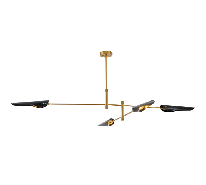 Bethel International DU177C60G Chandelier Light - Gold & Black