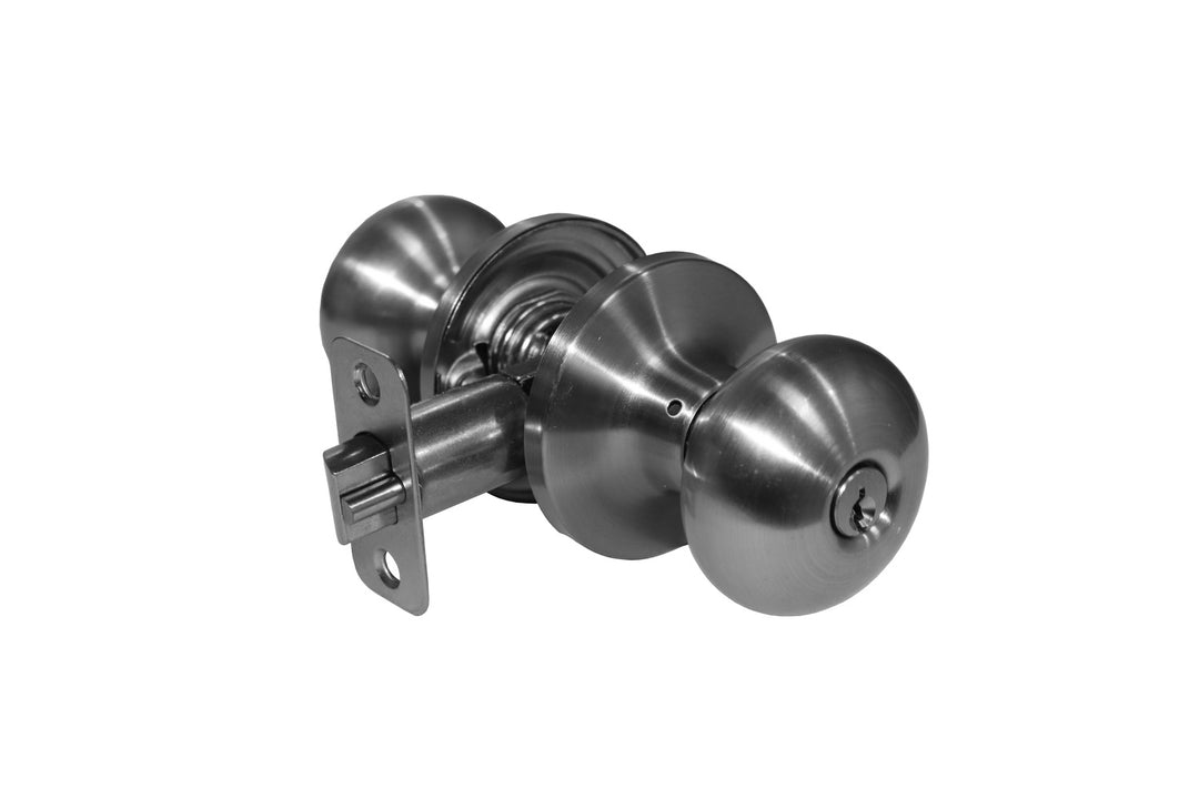 Homenhancements DH-6082ENT-SN Door Hardware Mushroom Entry Decor Pewter, Nickel, Silver