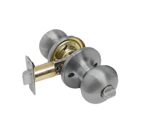 Homenhancements DH-6082PVC-SN Door Hardware Mushroom Privacy Decor Pewter, Nickel, Silver