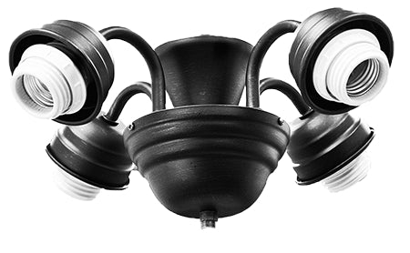 Homenhancements LP-49-MB(E26) Light Kits Four Light Decorative Light Kit Ceiling Fan Black