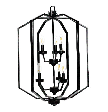 HOMEnhancements Paris PRS-HF6-MB Pendant Light - Matte Black