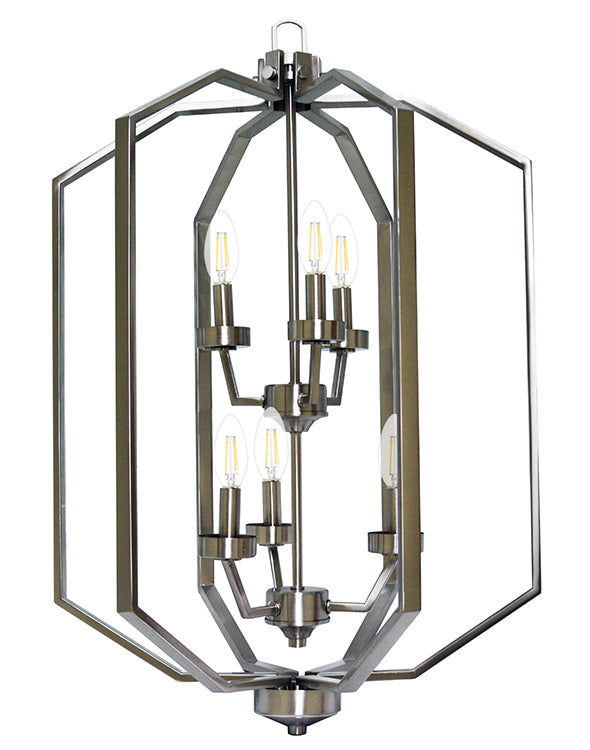 HOMEnhancements Paris PRS-HF6-NK Pendant Light - Brushed Nickel