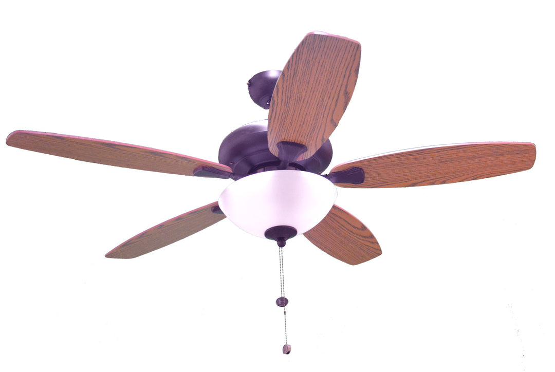 HOMEnhancements Asher U552 RB5P+G168(2XLED3K) Ceiling Fan 52 - Bronze, Oak/Walnut/