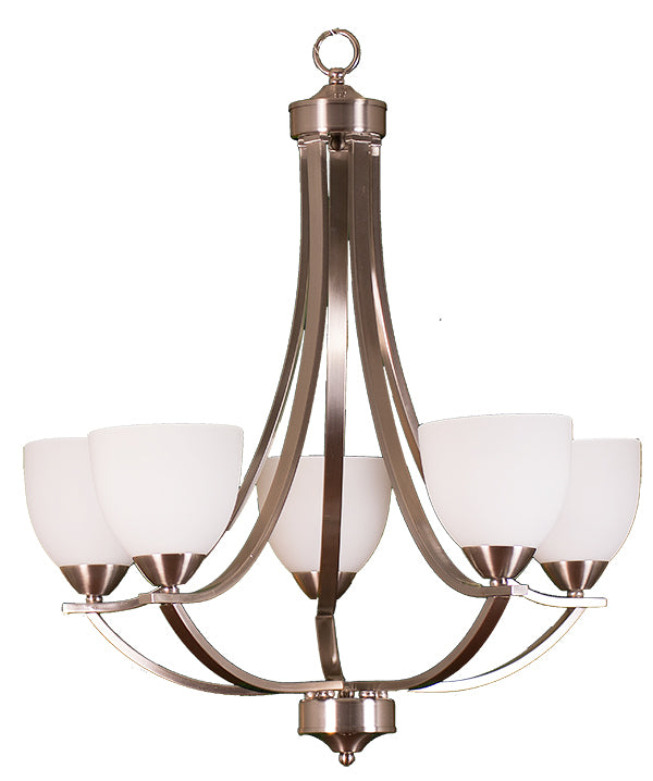 HOMEnhancements Victoria VIC-CH5(CLR)-NK Chandelier Light - Brushed Nickel