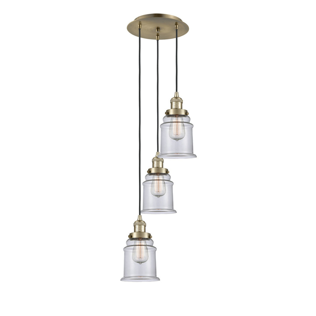 Innovations Franklin Restoration 113F-3P-AB-G182 Pendant Light - Antique Brass