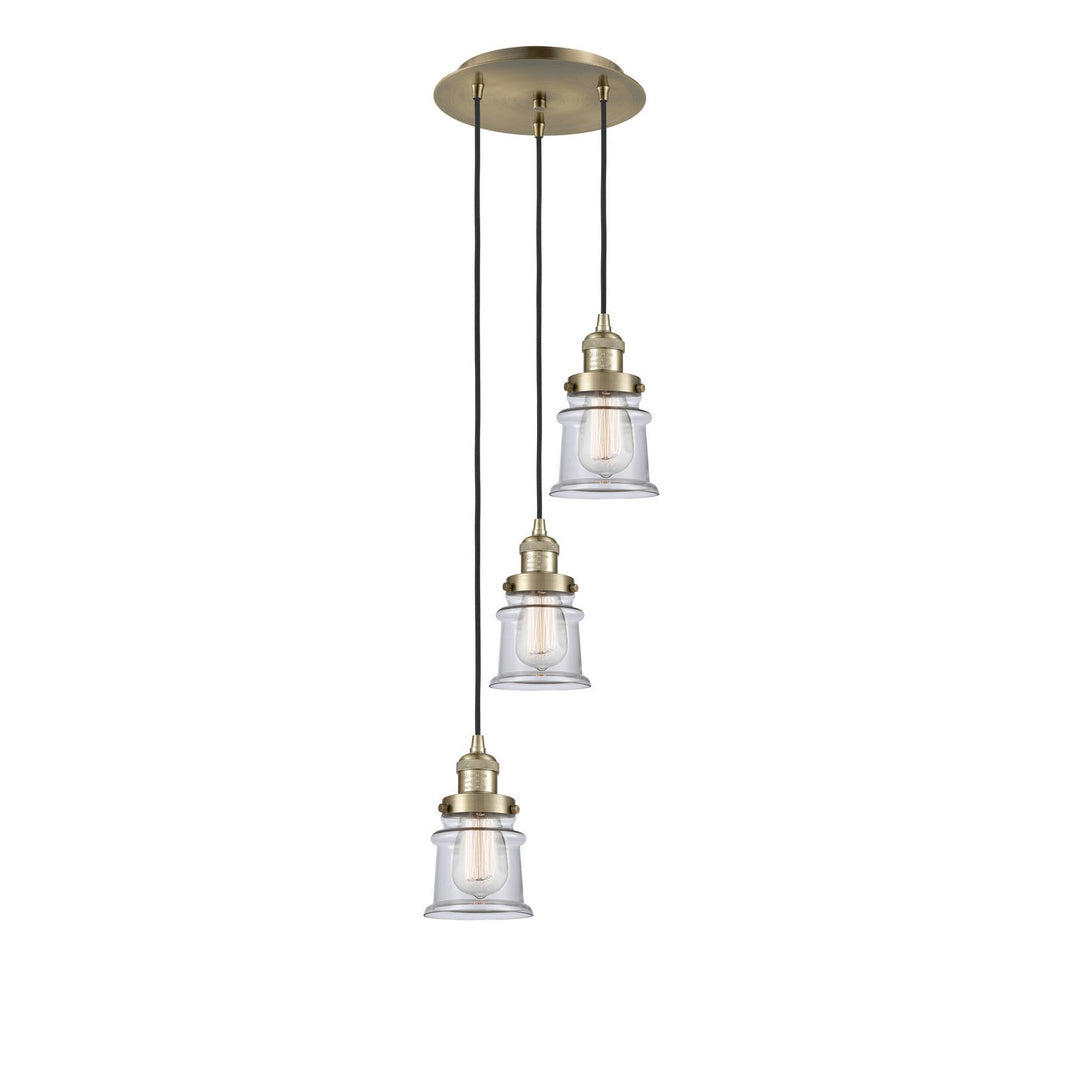 Innovations Franklin Restoration 113F-3P-AB-G182S Pendant Light - Antique Brass