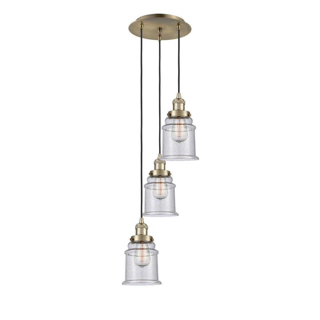 Innovations Franklin Restoration 113F-3P-AB-G184 Pendant Light - Antique Brass
