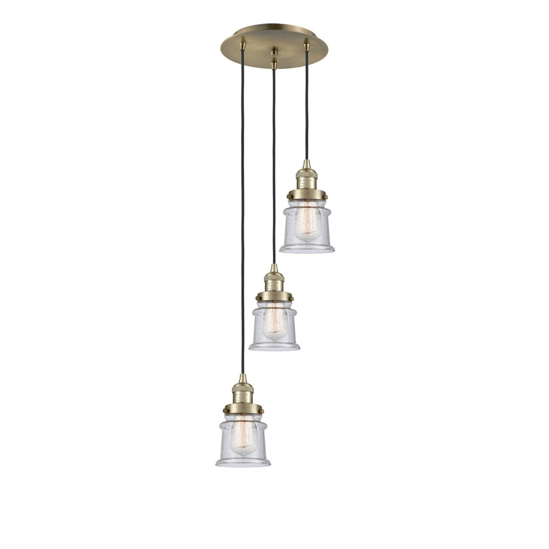 Innovations Franklin Restoration 113F-3P-AB-G184S Pendant Light - Antique Brass
