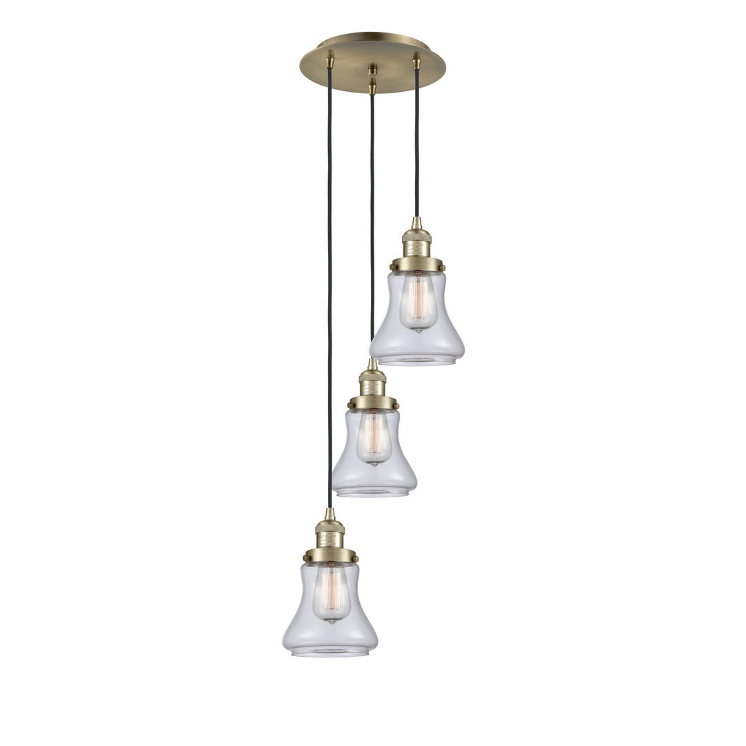 Innovations Franklin Restoration 113F-3P-AB-G192 Pendant Light - Antique Brass
