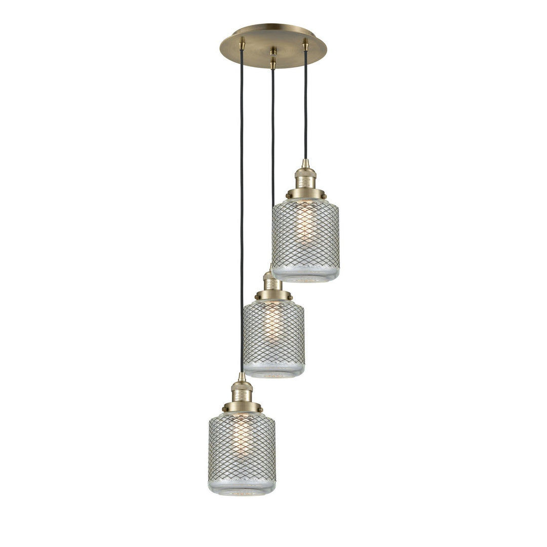 Innovations Franklin Restoration 113F-3P-AB-G262 Pendant Light - Antique Brass