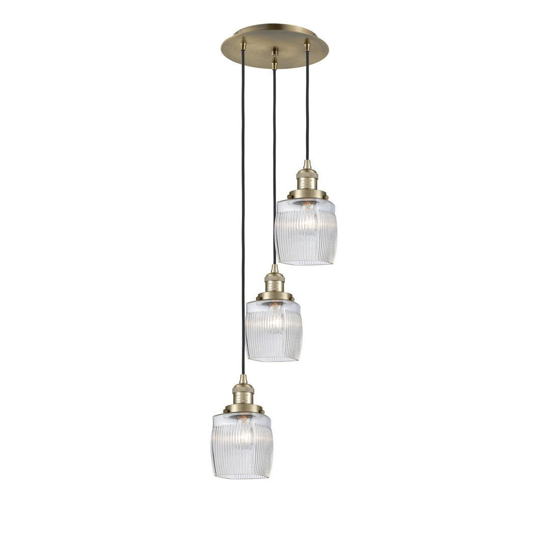 Innovations Franklin Restoration 113F-3P-AB-G302 Pendant Light - Antique Brass