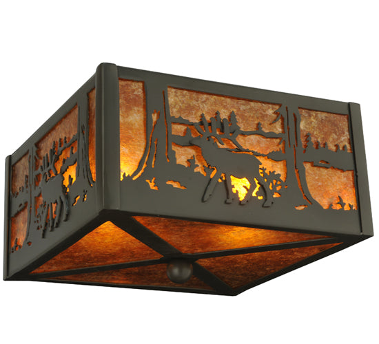 Meyda Tiffany Elk At Lake 128311 Ceiling Light - Timeless Bronze