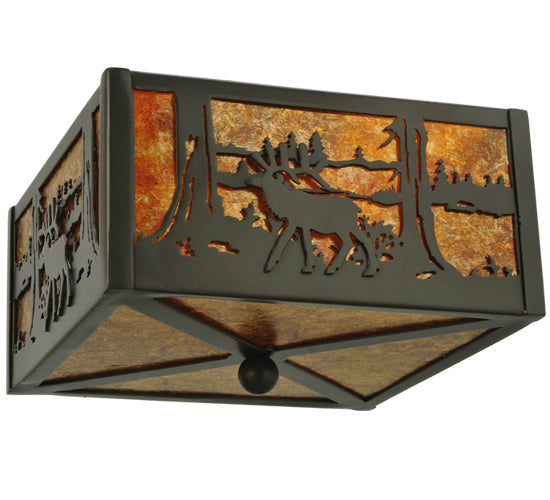 Meyda Tiffany Elk At Lake 128311 Ceiling Light - Timeless Bronze