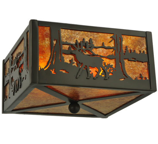 Meyda Tiffany Elk At Lake 128311 Ceiling Light - Timeless Bronze