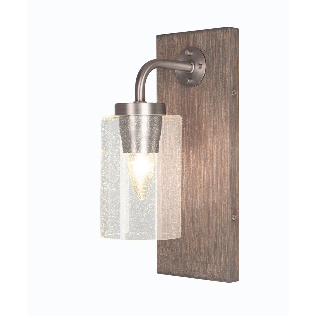 Toltec Oxbridge 1771-gpdw-300 Wall Sconce Light - Graphite & Painted Distressed Wood-look