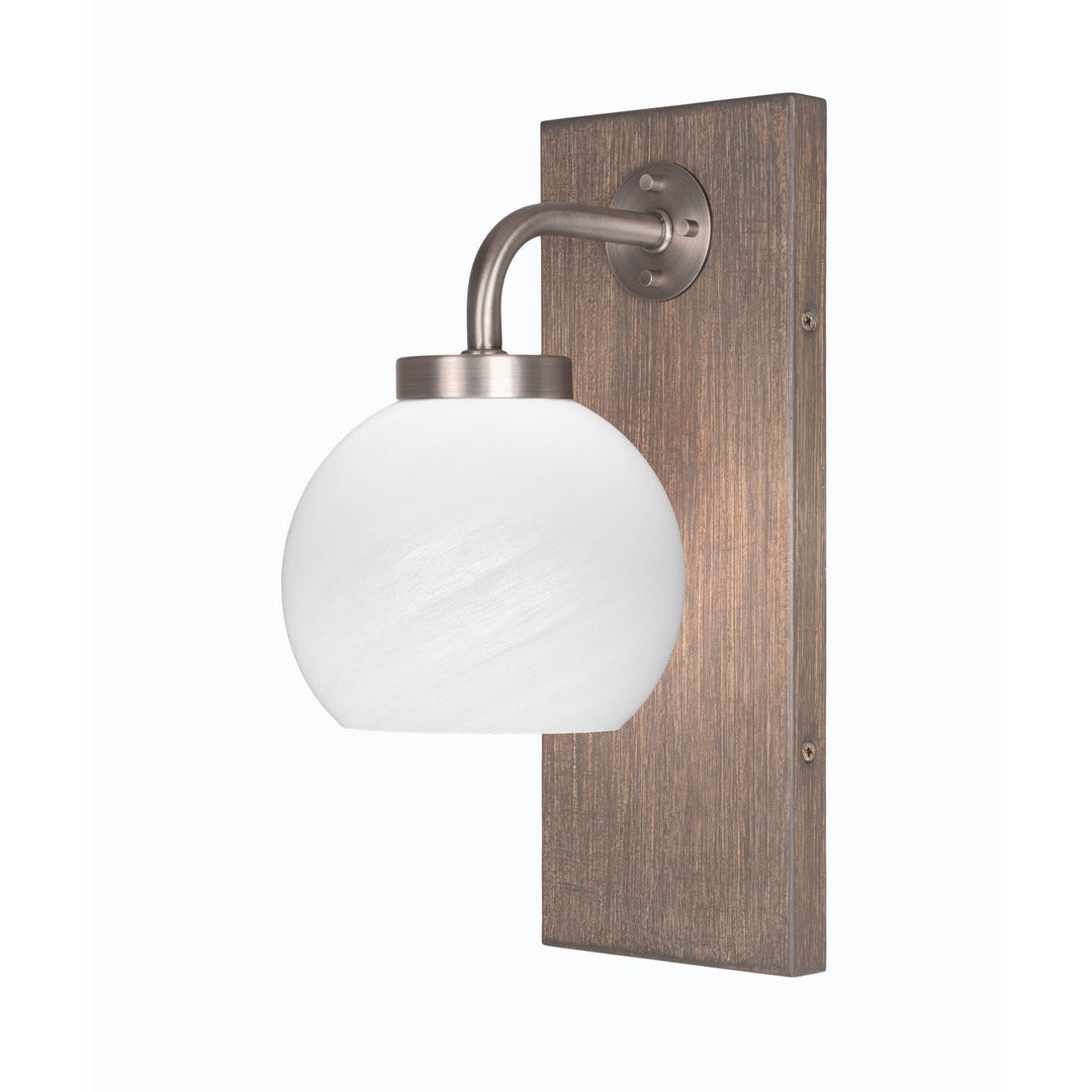 Toltec Oxbridge 1771-gpdw-4101 Wall Sconce Light - Graphite & Painted Distressed Wood-look