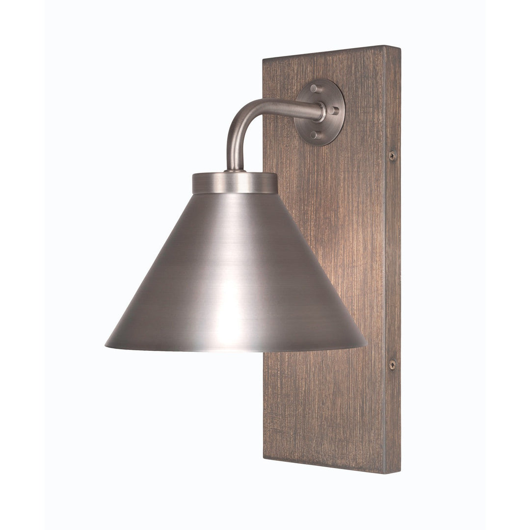 Toltec Oxbridge 1771-gpdw-421-gp Wall Sconce Light - Graphite & Painted Distressed Wood-look
