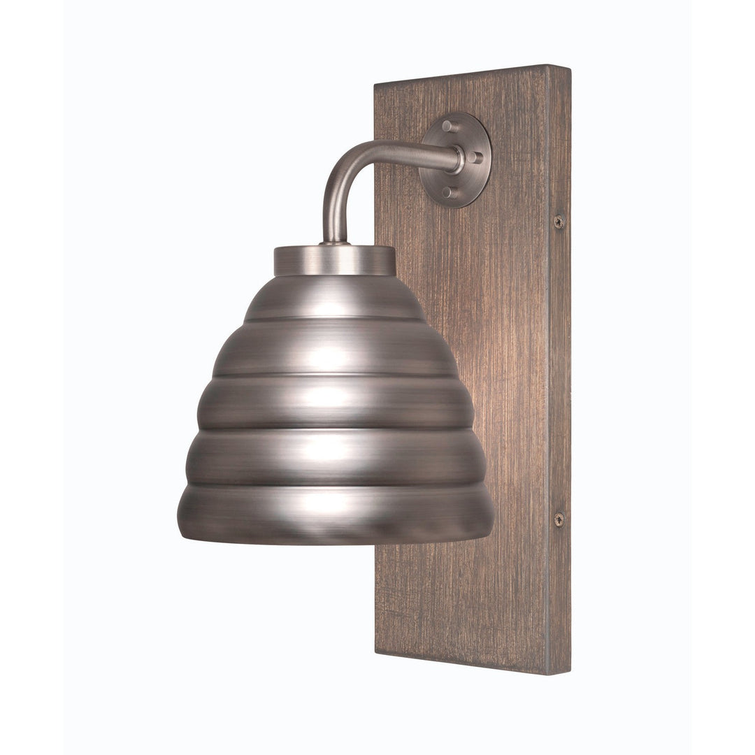 Toltec Oxbridge 1771-gpdw-425-gp Wall Sconce Light - Graphite & Painted Distressed Wood-look